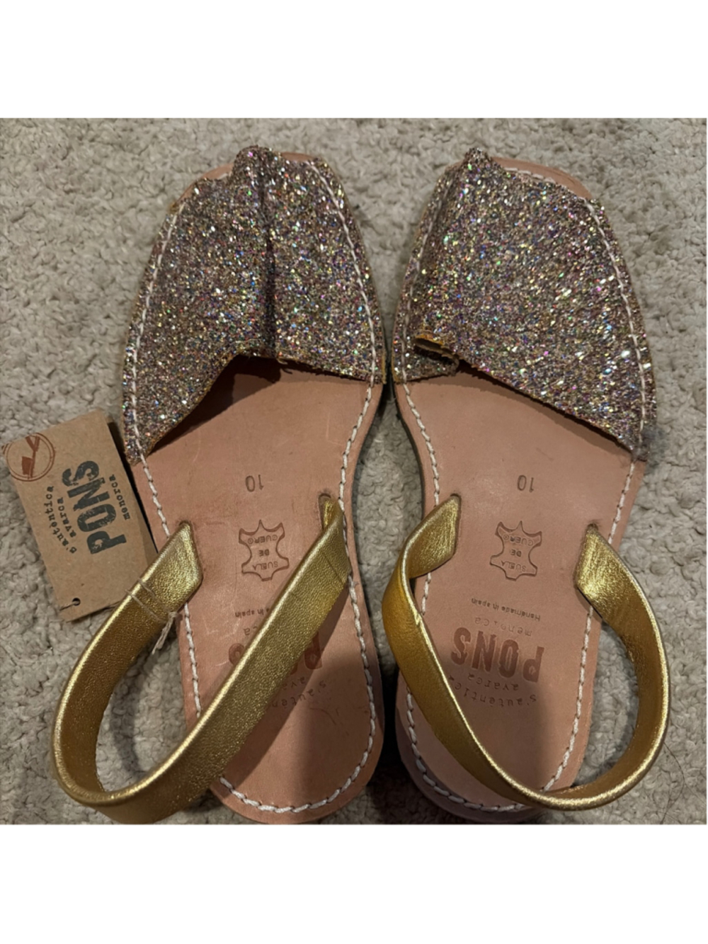 PONS Avarca slides w/ glitter size 10